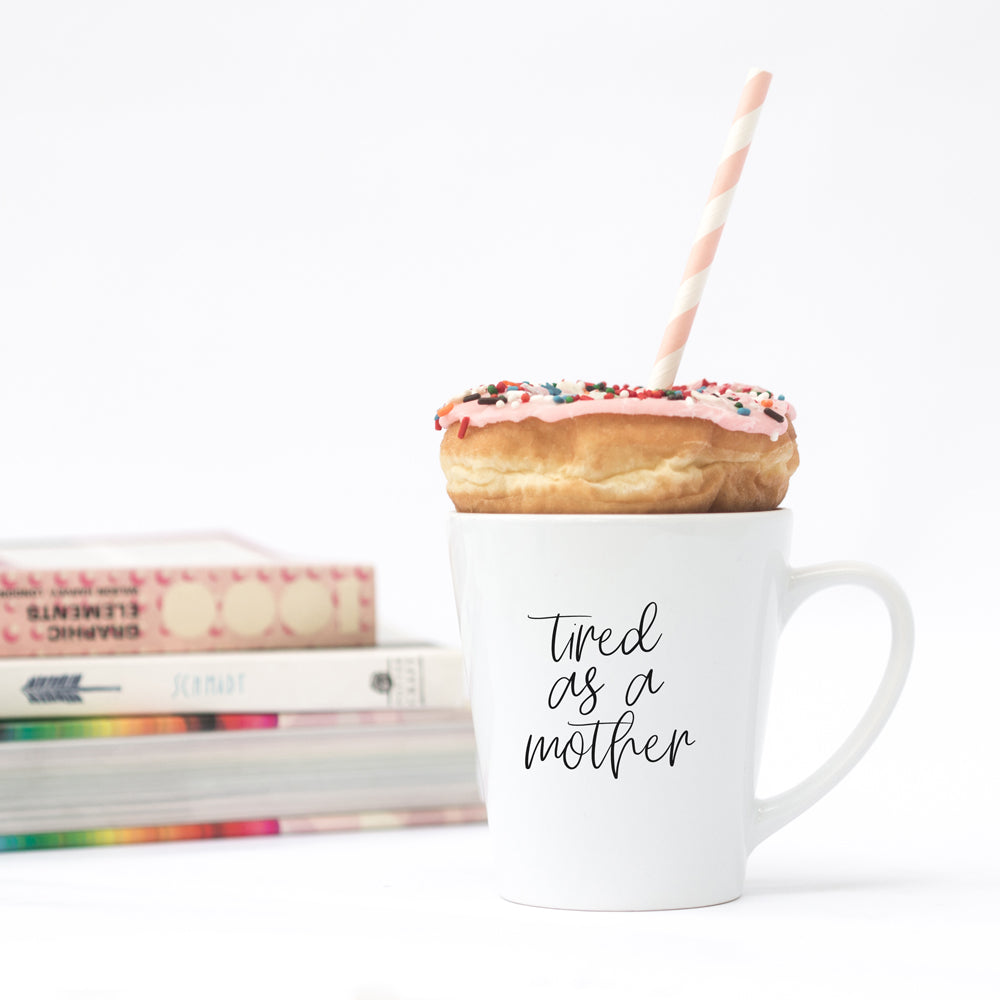 Tired As A Mother Grande Limited Edition Round 2 Mug Gift For Mom Navy Royal Blue Or White BandsCo Straps