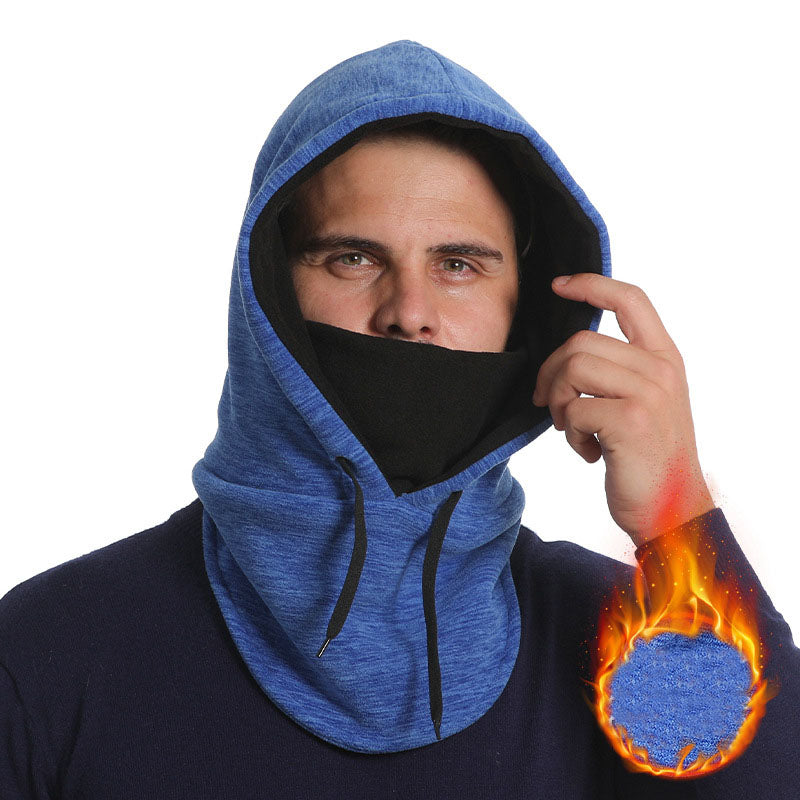 2-in-1 Hat Winter Scarf Windproof And Cold-proof Thickened Warm Cycling Riding Pullover Caps For Women Men Pi-Mart