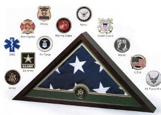 Medallion Flag Display Case, Memorial Flag Display case The Military Gift Store
