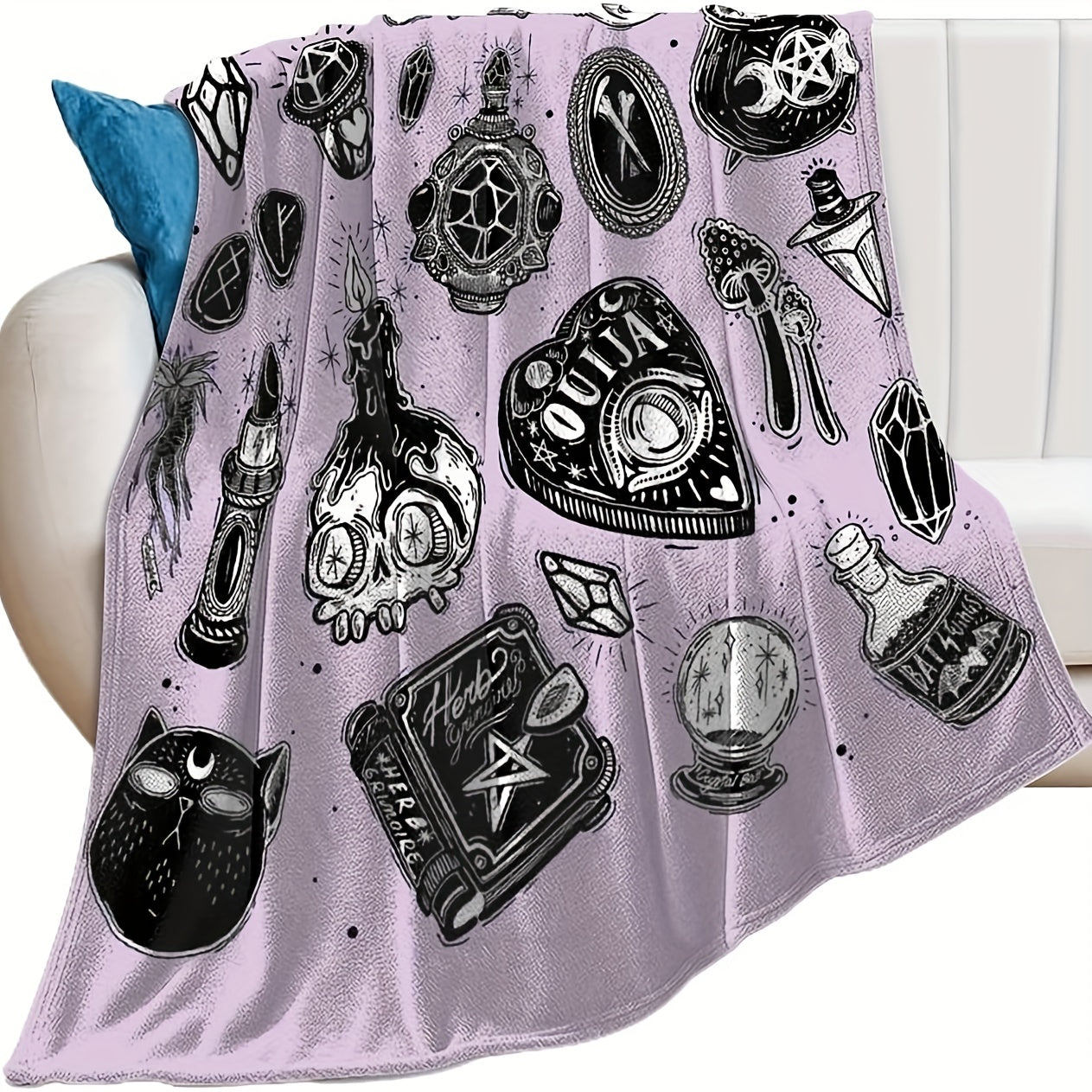 1pc Witch Gothic Blanket Lightweight Flannel Lootquake LLC