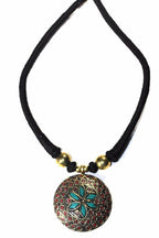 Mosaic Medallion Necklace Colorful Handplaced Brass Pendant BandsCo Straps