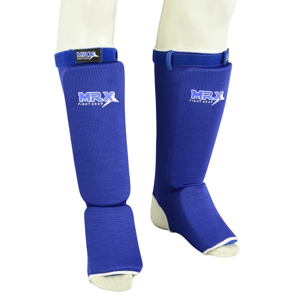 MRX BOXING & FITNESS Muay Thai Shin Guards Kick Boxing Leg & Foot Protector Pad MMA Shin Guard Extra Padding for Men or Women - SJB-DIAMOND ELITES