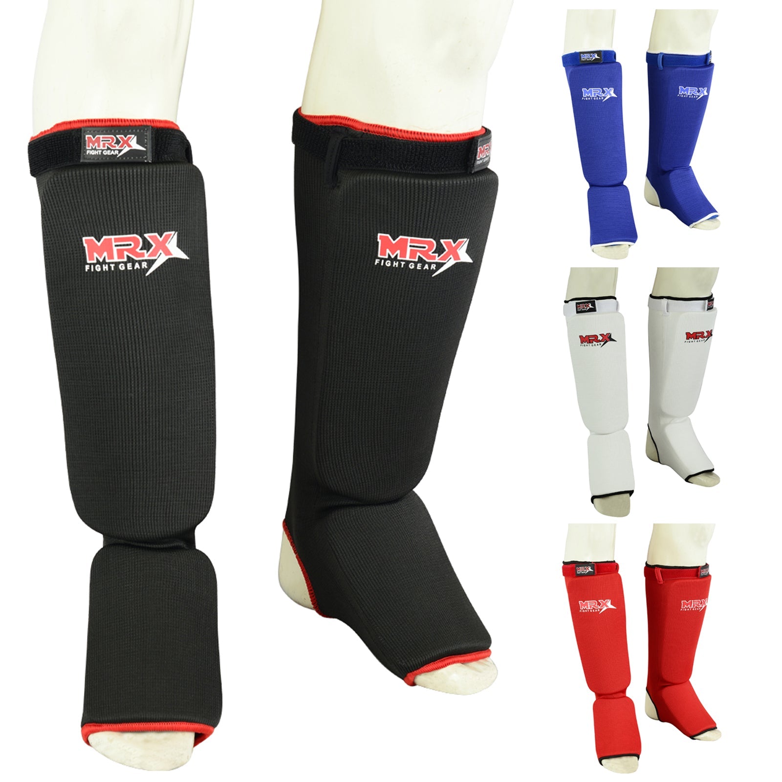 MRX BOXING & FITNESS Muay Thai Shin Guards Kick Boxing Leg & Foot Protector Pad MMA Shin Guard Extra Padding for Men or Women - SJB-DIAMOND ELITES