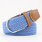 Women's Canvas Belt Student Pants Casual Stretch Braided Needle Buckle Pi-Mart