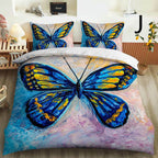 Butterfly Series Three-piece Bedding Quilt Cover Set Pi-Mart