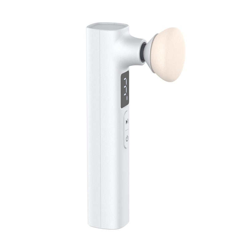 Smudge-Proof Makeup Applicator - Electric Vibrating Powder Puff for Wet & Dry Foundation - Gold & White | Flawless, Airbrush Finish