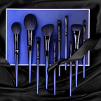 Blue 10 Makeup Brushes Set Pi-Mart