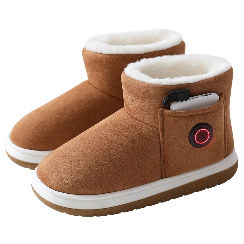 Electric Heating Shoes Rechargeable Foot Warmer Artifact Heating Home Shoes Winter Warm Temperature Regulating Cotton Shoes Pi-Mart
