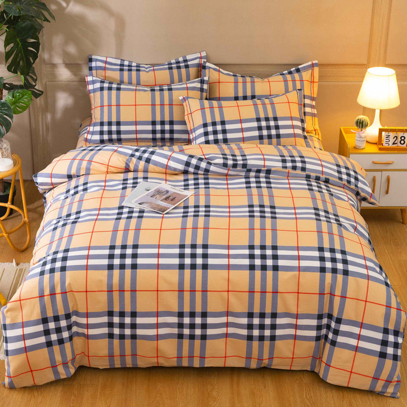 Cotton Winter Linen Quilt Cover Bedding Set Pi-Mart