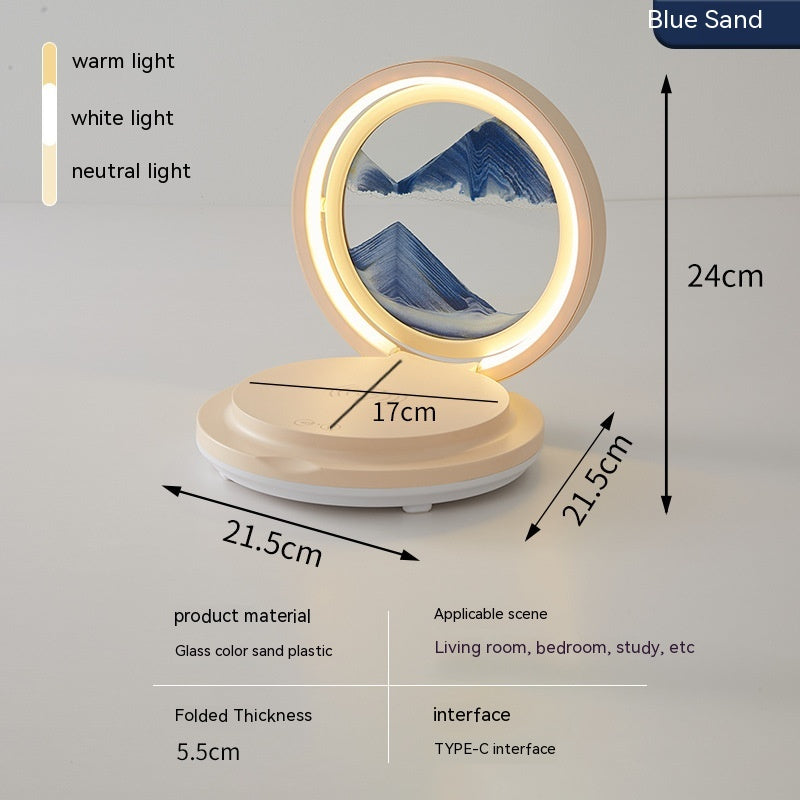 Creative Quicksand Painting Mobile Phone Charging Bluetooth Speaker Desk Lamp Pi-Mart
