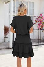 Short Sleeve Tiered Mini Dress Feminine & Flowy Modern Women Summer Dress