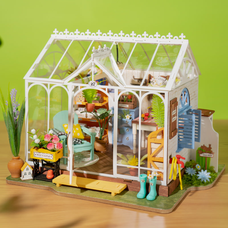 Rolife Mengyu Flower Minature House DIY Building Toys With LED Light For Gifts Pi-Mart
