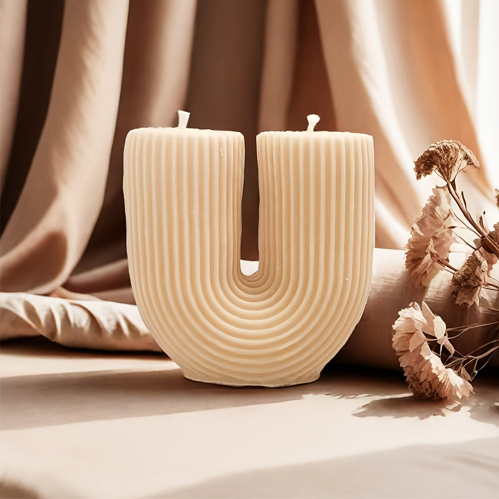 1pc 200g U-shaped Aesthetic scented candle for holiday birthday gift or home decor