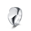 Unisex Style Titanium Steel Heart Shaped Love Ring Pi-Mart