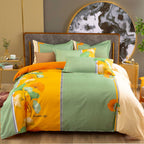 Cotton Winter Linen Quilt Cover Bedding Set Pi-Mart