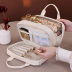 Double layer portable cosmetic bag, large capacity portable cosmetic storage bag, makeup bag organizer,Makeup bag with compartments, - SJB-DIAMOND ELITES