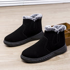 Winter Snow Boots Men V Cutout Shoes With Plush Ankle Boots Pi-Mart