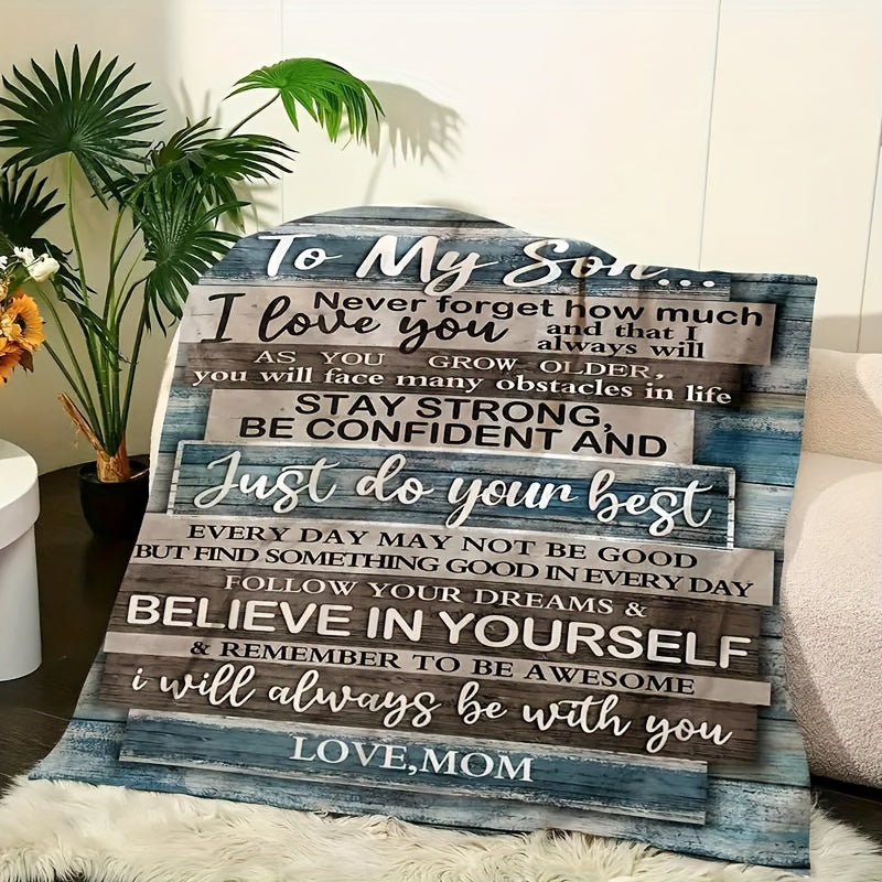 1pc Son Gifts Blanket From Mom - To My Son Blanket - Gifts For Grown Son From Mother - Gifts For Son - Son Gifts From Mother For Birthday - Graduation Valentine Birthday Gift Ideas