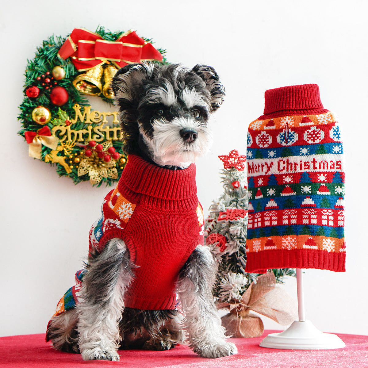 Pet Dog Christmas Turtleneck Sweater Pi-Mart