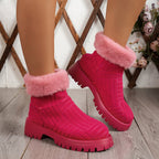 Winter Ankle Boots Fashoin Thick-soled Thickened Snow Boots For Women Plush Shoes Pi-Mart