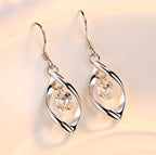 Zircon Reduction Silver Earrings Pi-Mart