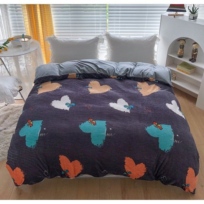 Double-sided Warm Coral Fleece Duvet Cover Pi-Mart