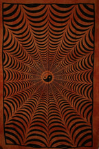 Saffron Yin Yang Trippy Tapestry 3D Handloom Cotton