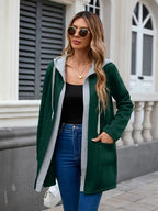 Simple Classic Drawstring Long Sleeve Hooded Jacket – Casual & Comfortable Lightweight Outerwear