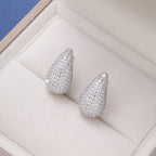 Micro-inlaid Diamond Super Flash Water Drop Ear Studs Light Luxury High-end Sense Pi-Mart