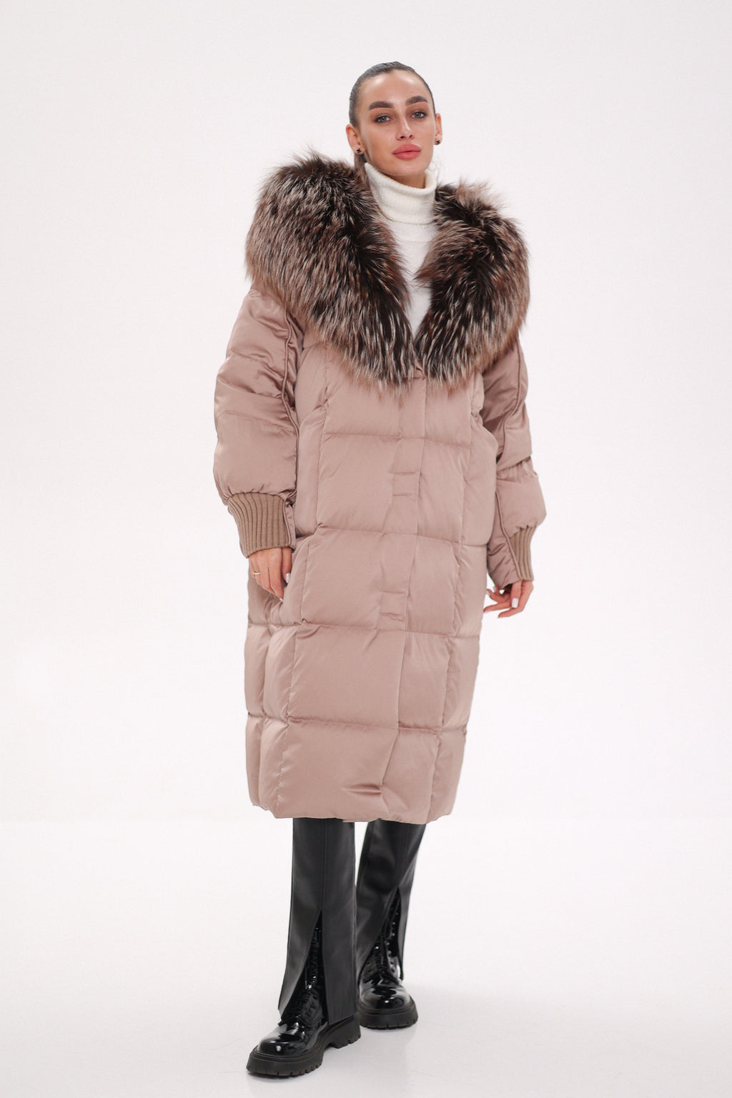 Rei Silver Fox Fully Lined Hood Down Coat in Blush - SJB-DIAMOND ELITES