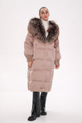 Rei Silver Fox Fully Lined Hood Down Coat in Blush - SJB-DIAMOND ELITES
