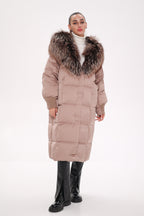 Rei Silver Fox Fully Lined Hood Down Coat in Blush - SJB-DIAMOND ELITES