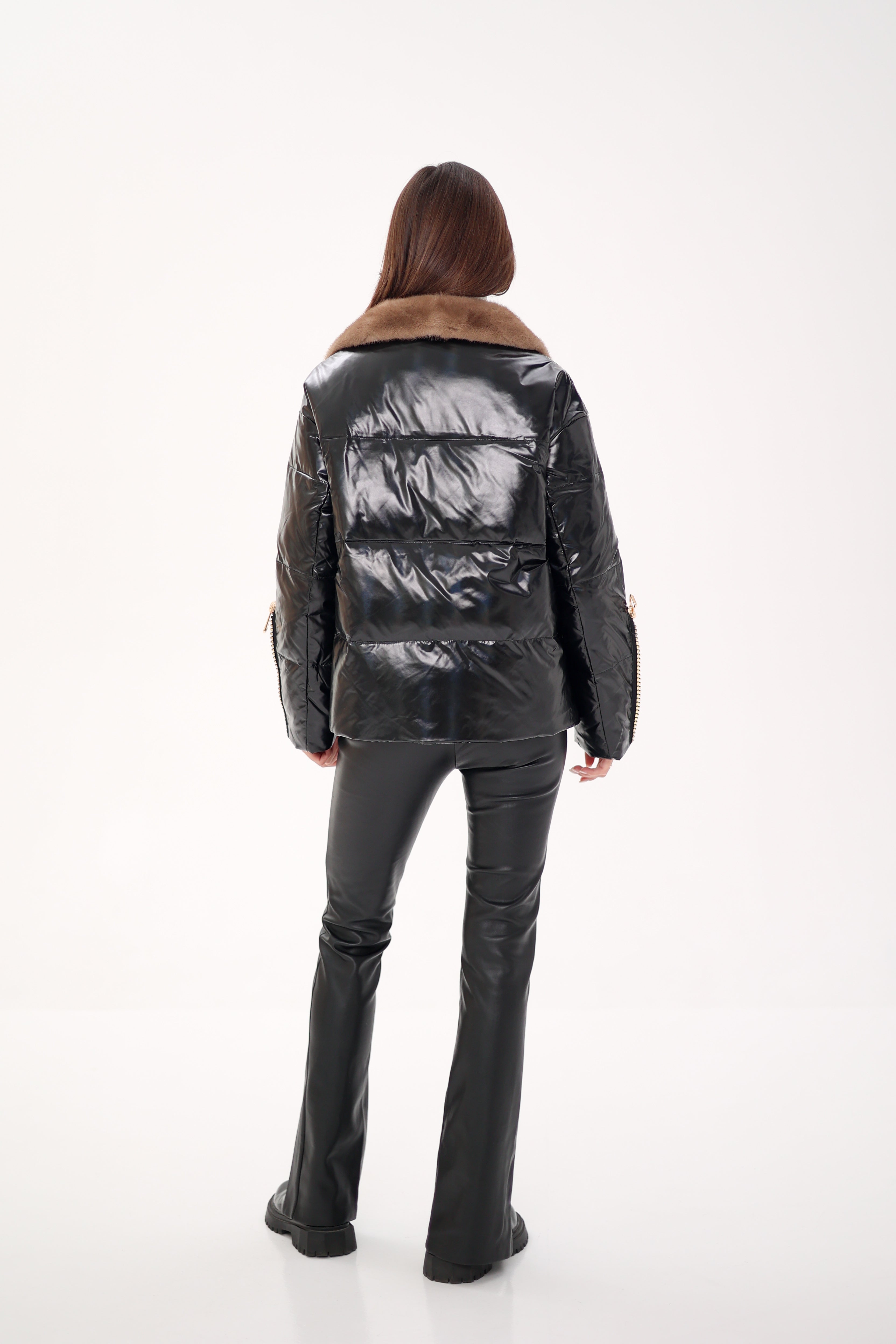 Genuine Mink Fur Down Fill Jacket - SJB-DIAMOND ELITES