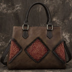 Top Layer Cowhide Retro European And American Fashion Casual Handbag Pi-Mart