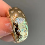 Fashion XINGX Water Drop Gem Ring Inlaid