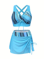 Women's Two-piece Casual Swimsuit P102 Blue - SJB-DIAMOND ELITES