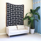 Bohemian Knitted Halloween White Skull Head Printed Tassel Blanket, Suitable For Camping, Casual Picnic Lootquake LLC