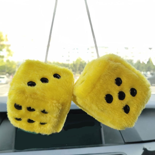 Fuzzy Plush Dice Car Accessory - SJB-DIAMOND ELITES