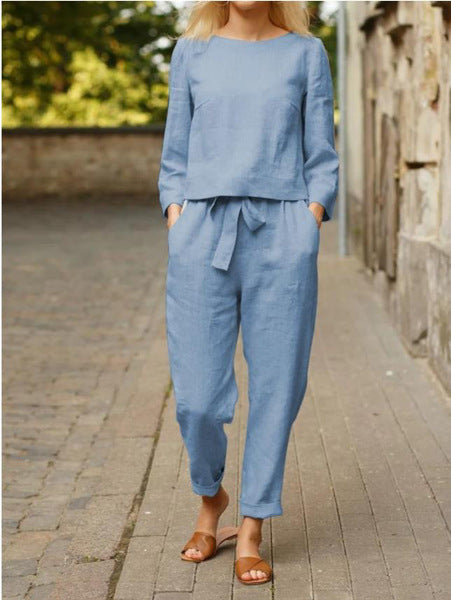 Solid Color One-shoulder Casual Lace-up Women's Suit Pi-Mart