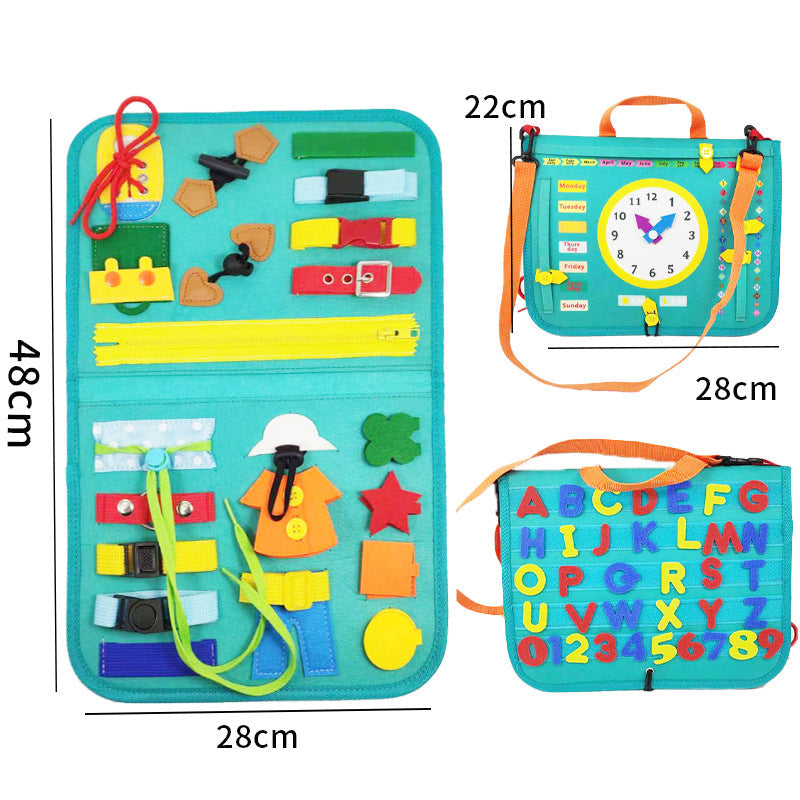 New Busy Book Children's Busy Board Dressing And Buttoning Learning Baby Early Education Preschool Sensory Learning Toy Pi-Mart