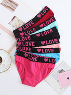 Soft Touch 6-Pack Seamless Bikini Briefs for Women – Colorful Drop Waist Cotton Panties with Stretch Fit & Alphabet Print – Women's Everyday Lingerie & Underwear Essentials for Summer