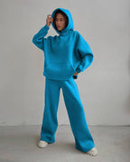 Loose Sports Hooded Sweatshirt Suit For Women Pi-Mart