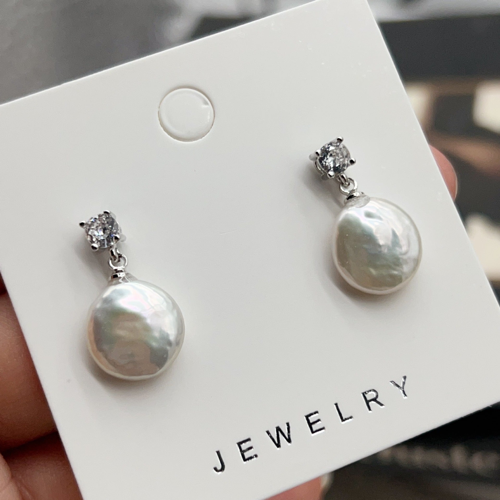 Classic Double Bead Baroque Stud Earrings Pi-Mart
