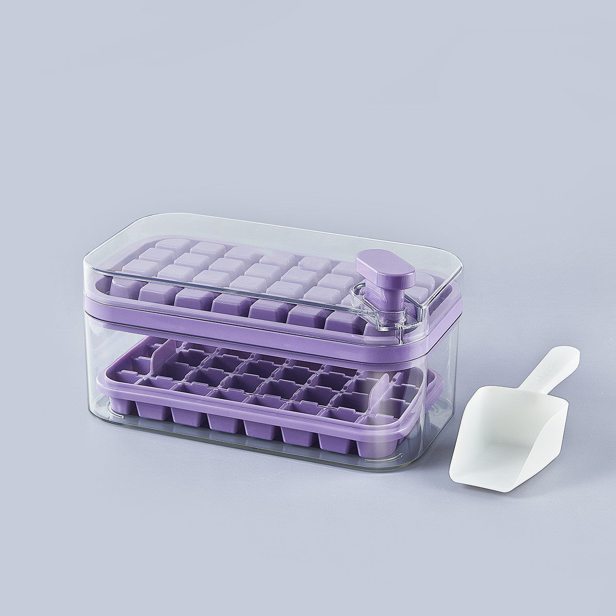 One-button Press Type Ice Mold Box Plastics Ice Cube Maker Ice Tray Mold With Storage Box With Lid Bar Kitchen Accessories Pi-Mart
