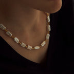 Natural Baroque Pearl Collar Chain Jewelry Pi-Mart