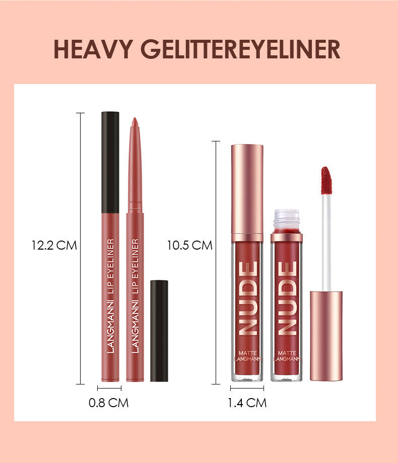 Lip Liner And Lipstick Makeup 12 Pcs Set 6 Matte Lipstick 6 Lip Liner Pens Waterproof Long Lasting Matte Lipstick Beauty Cosmetics Makeup Gift For Girls Lipstick Set Pi-Mart