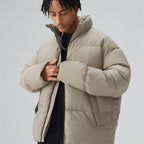 White Duck Down Jacket Men's Warm Standing Collar Jacket