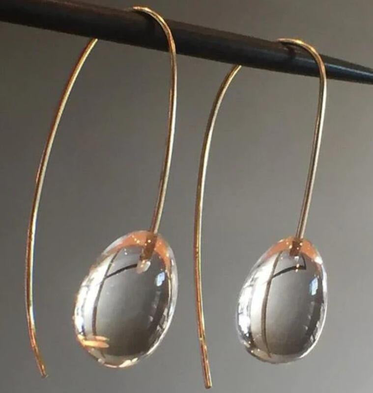 Ornament Simple Personality Glass Ball Ear Ring Pi-Mart
