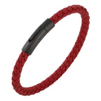 Woven Frosted Black Buckle Simple Leather Bracelet Lootquake LLC