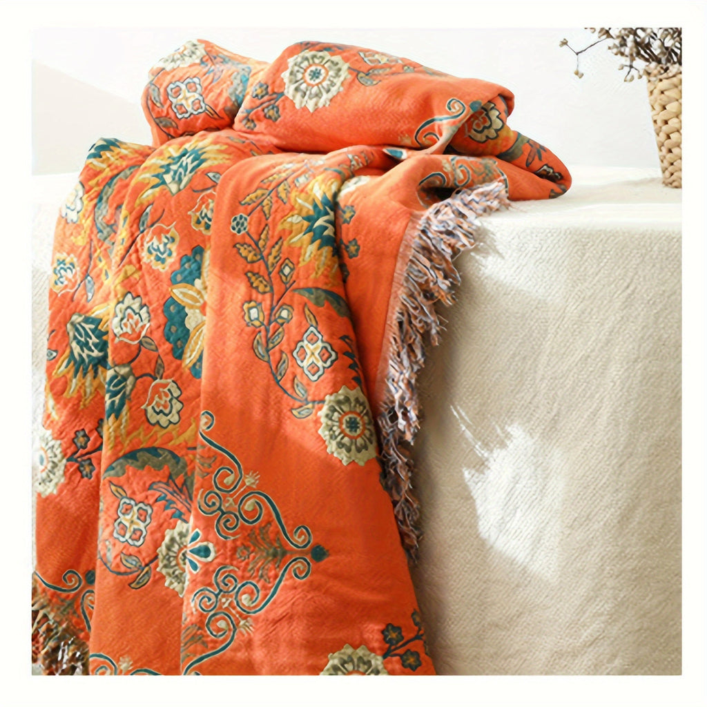 Double-Sided Tassel Sofa Cover for All Seasons - Soft and Durable Sofa Blanket for Ramadan and Beyond Lootquake LLC